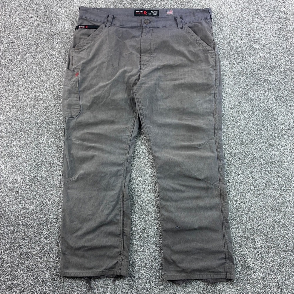 Ariat FR M4 Work Pants Mens 40x30 Gray Ripstop Flame Resistant Relaxed Boot